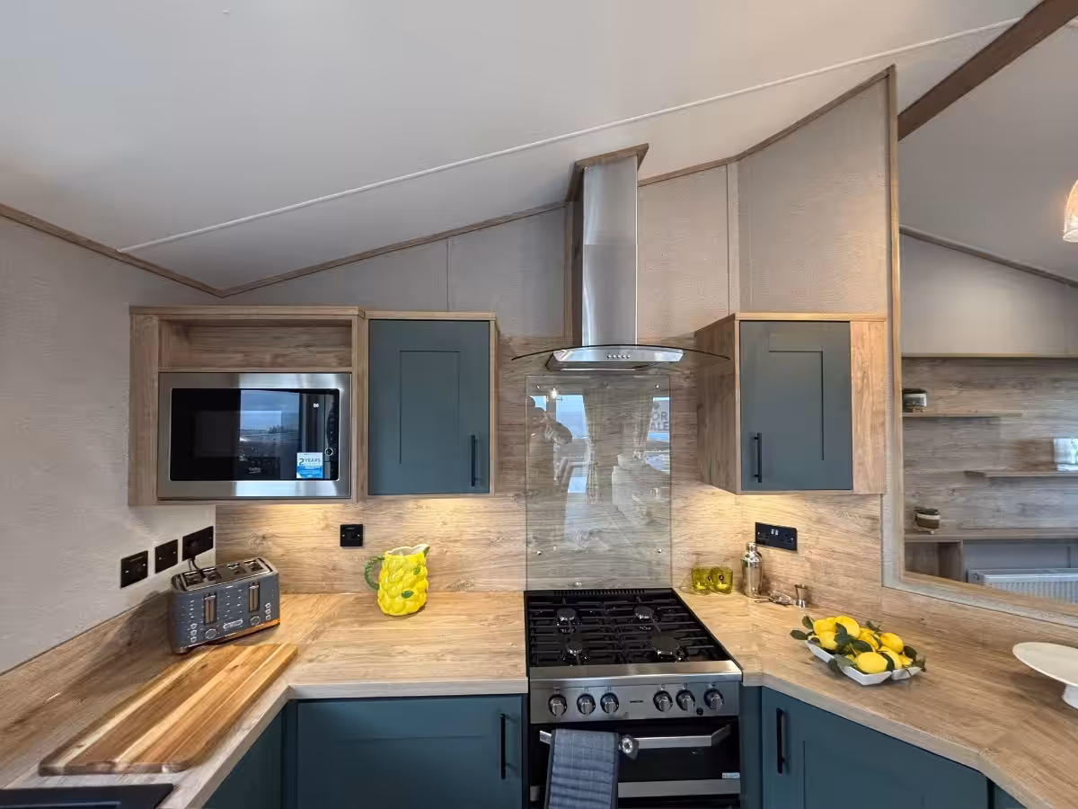 Modern kitchen in 2026 ABI Kielder Lodge for sale at Elm Bank Coastal Park, Berwick-upon-Tweed