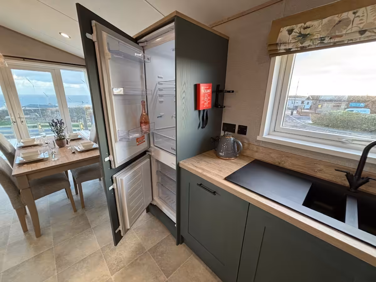 Kitchen and dining area in 2026 ABI Kielder Lodge