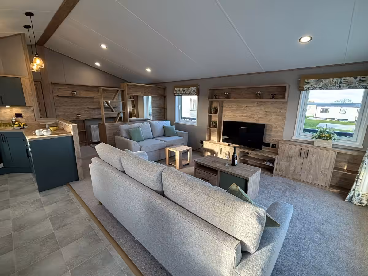 Living room area view in 2026 ABI Kielder Lodge