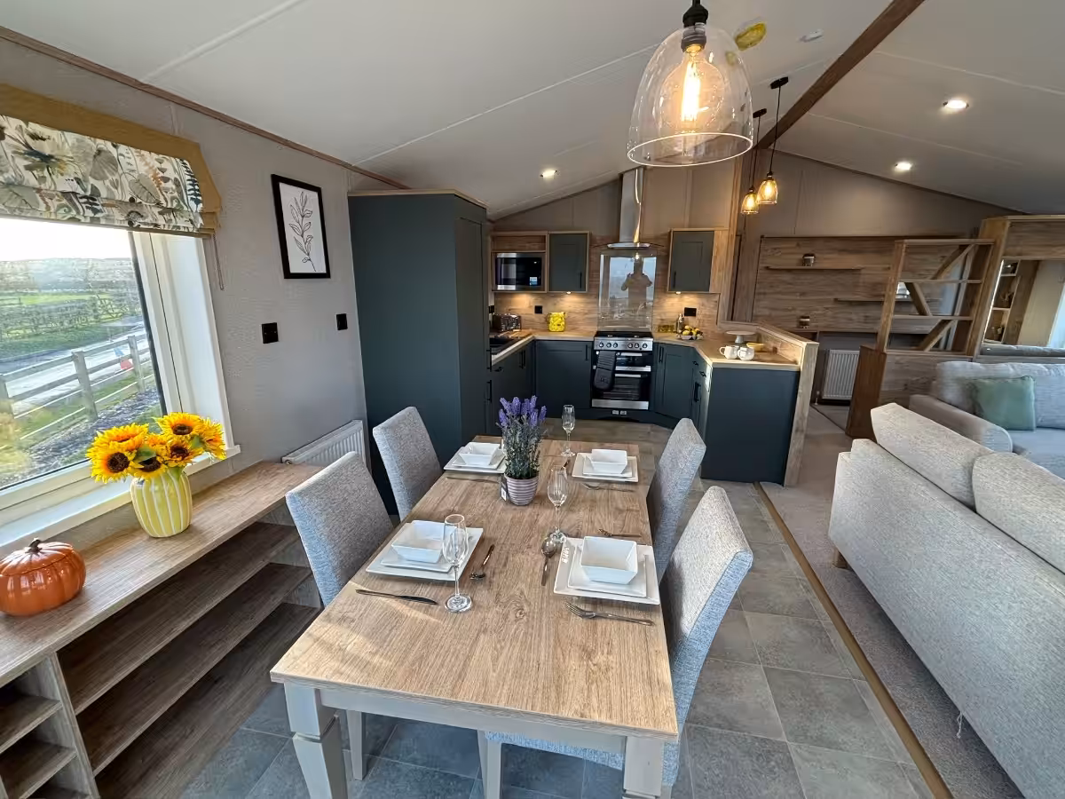 Dining area in 2026 ABI Kielder Lodge for sale at Elm Bank Coastal Park, Berwick-upon-Tweed