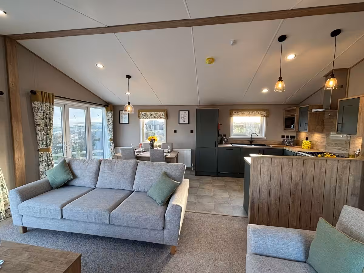 Living and kitchen area in 2026 ABI Kielder Lodge