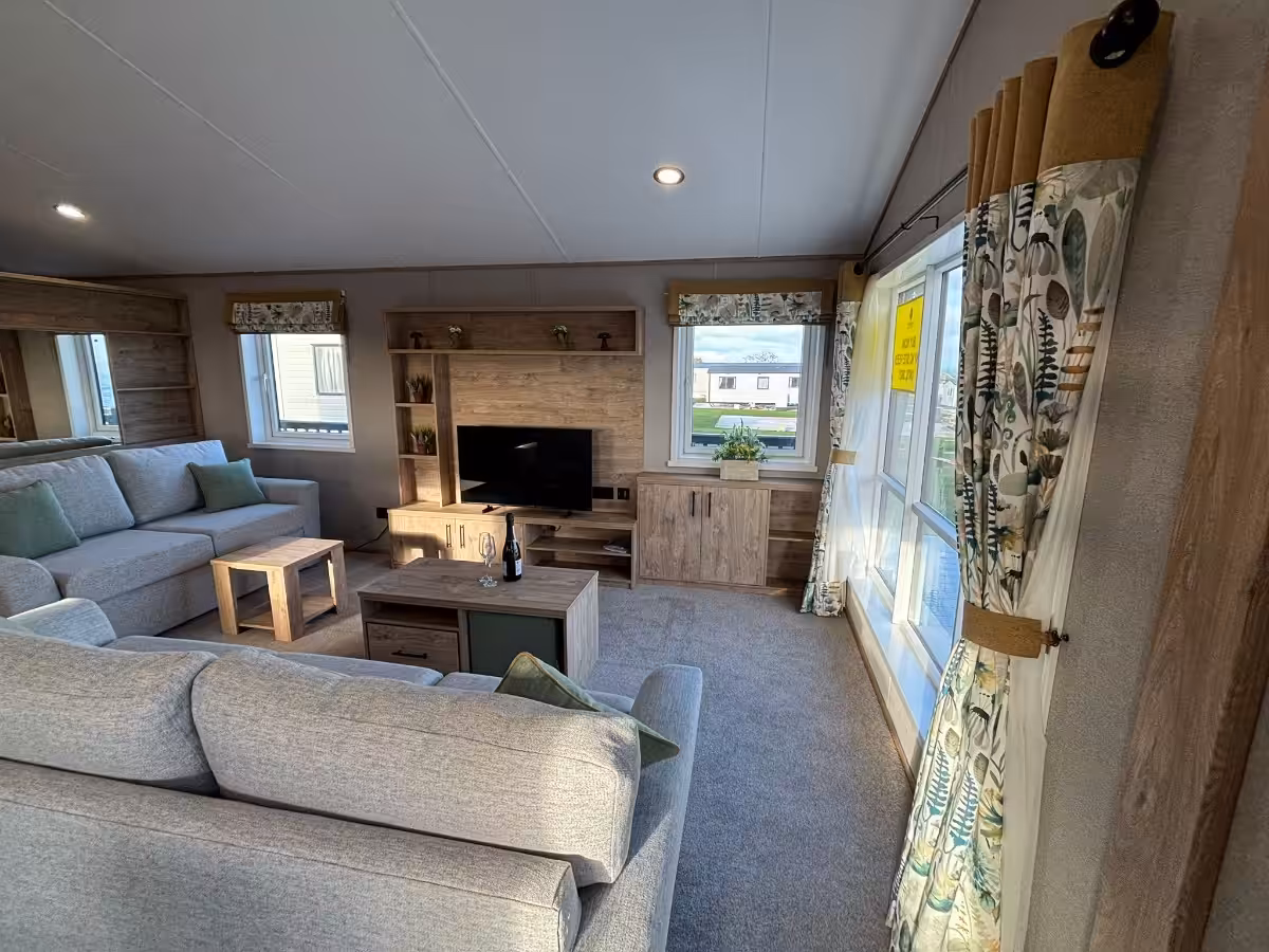 Living room view in 2026 ABI Kielder Lodge