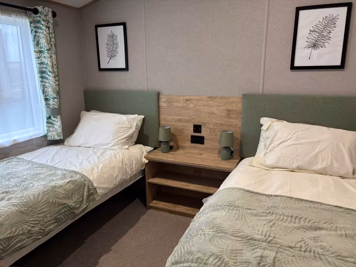 Twin bedroom view in 2026 ABI Kielder Lodge for sale at Elm Bank Coastal Park, Berwick-upon-Tweed