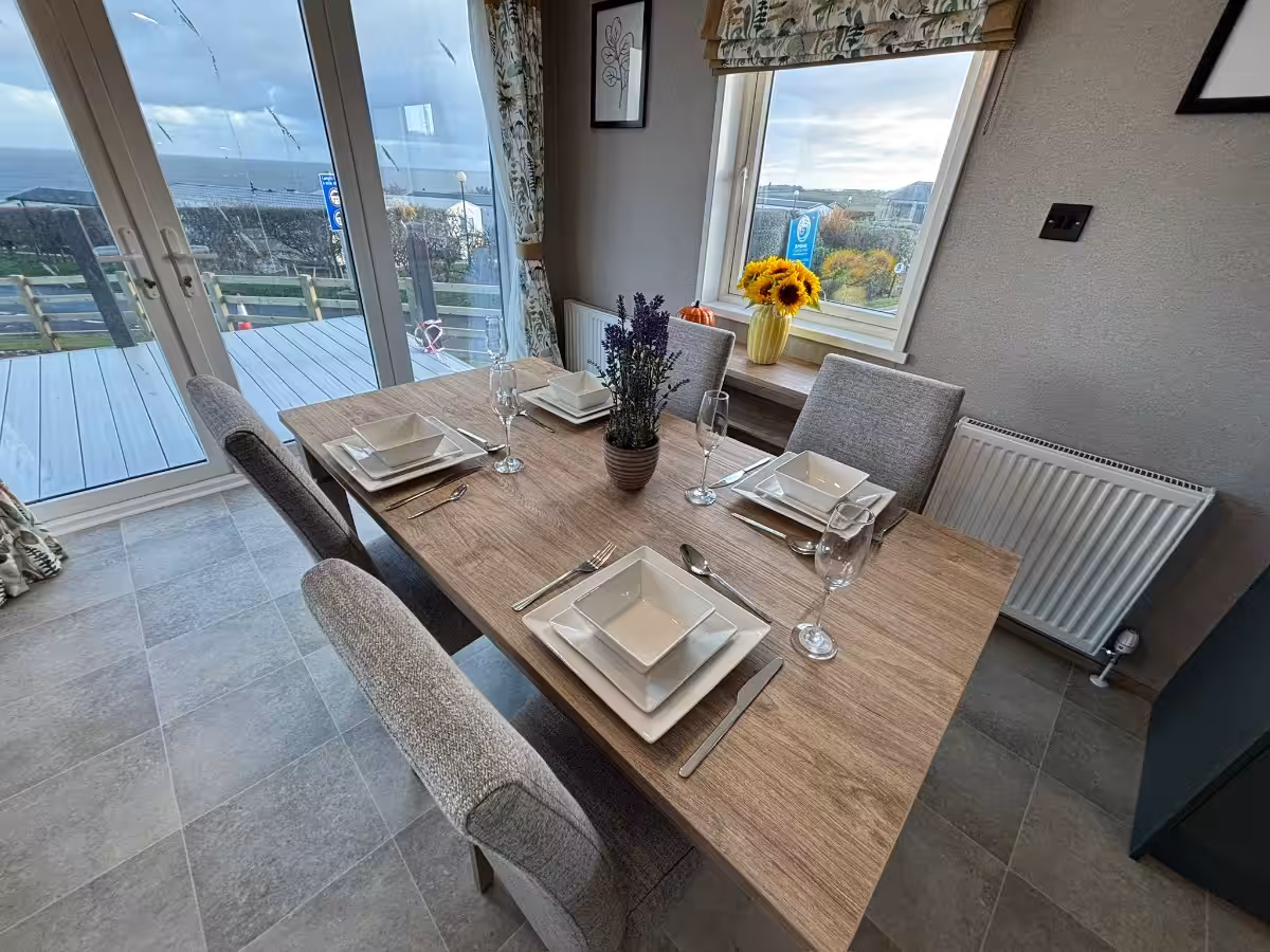 Dining area in 2026 ABI Kielder Lodge for sale at Elm Bank Coastal Park, Berwick-upon-Tweed