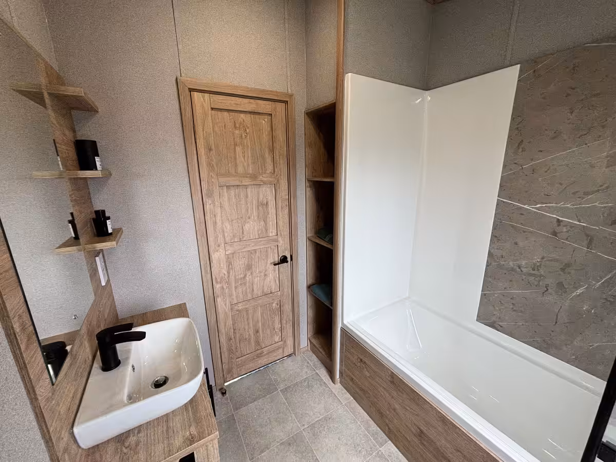 2026 ABI Kielder Lodge for sale at Elm Bank Coastal Park in Berwick, Northumberland - en-suite bathroom