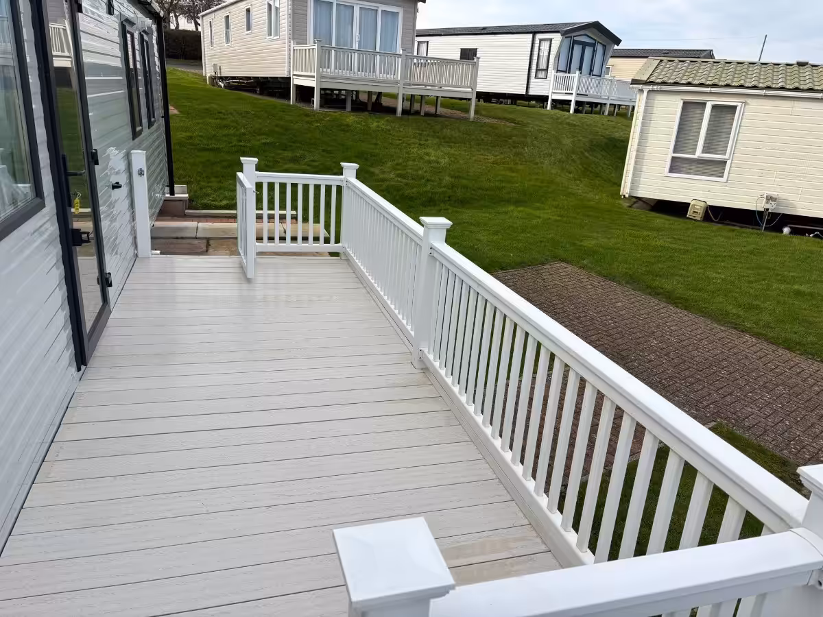 2024 Willerby Manor Green Range decking view toward park
