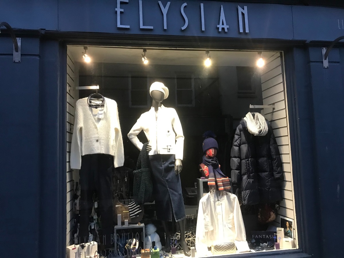 External view of Elysian Boutique in Berwick nearby Elm Bank Coastal Park in Northumberland