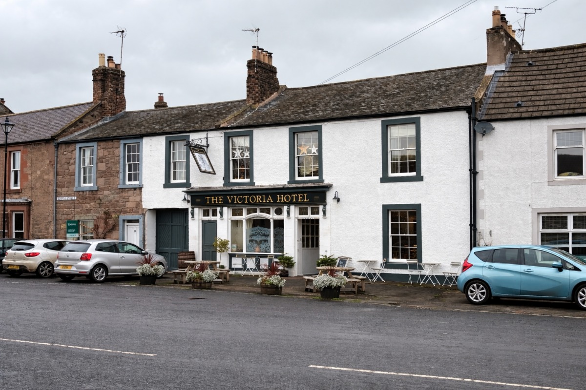 External view of The Victoria Hotel in Norham nearby Elm Bank Coastal Park in Northumberland