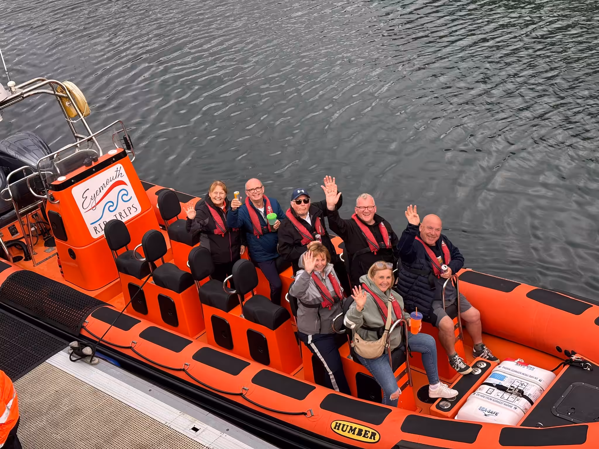 Owners from Elm Bank Coastal Park in Berwick, Northumberland, setting off on an exhilarating RIB cruise along the stunning Scottish coastline