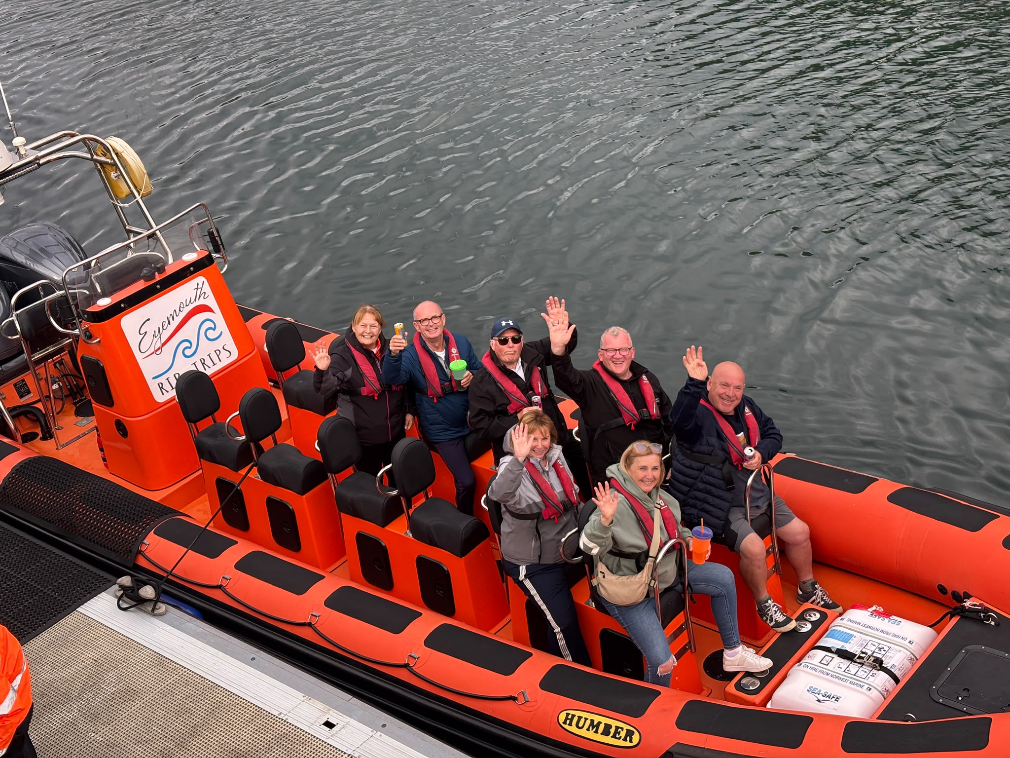 Owners from Elm Bank Coastal Park in Berwick, Northumberland, setting off on an exhilarating RIB cruise along the stunning Scottish coastline